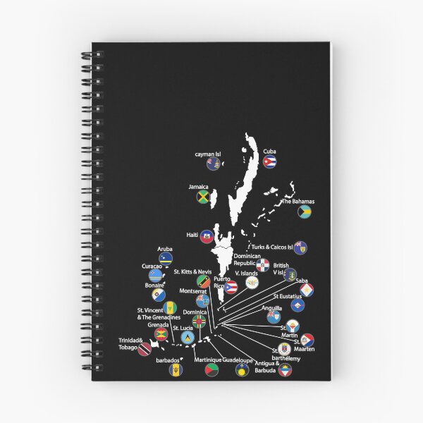 Item preview, Caribbean Islands Map with Flags, West Indies Flags Maps designed and sold by Flag Outfit.