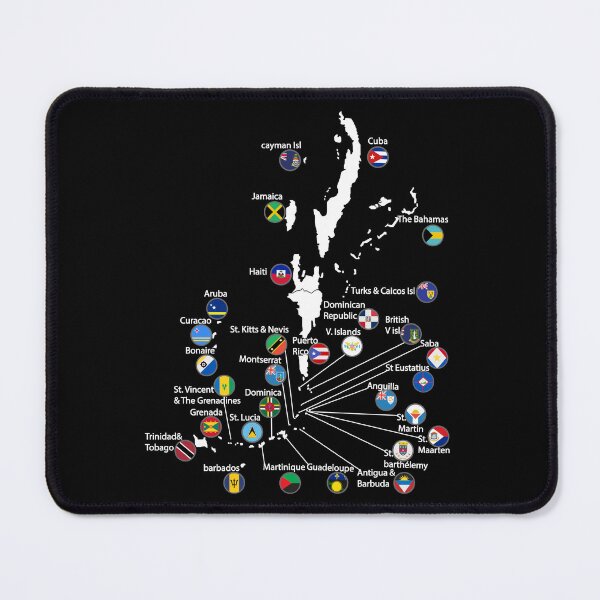 Item preview, Caribbean Islands Map with Flags, West Indies Flags Maps designed and sold by Flag Outfit.