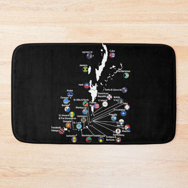Item preview, Caribbean Islands Map with Flags, West Indies Flags Maps designed and sold by Flag Outfit.