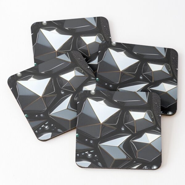 Item preview, Grey mirror metallic tiles Simple minimalist decor pattern designed and sold by Arjun4282.