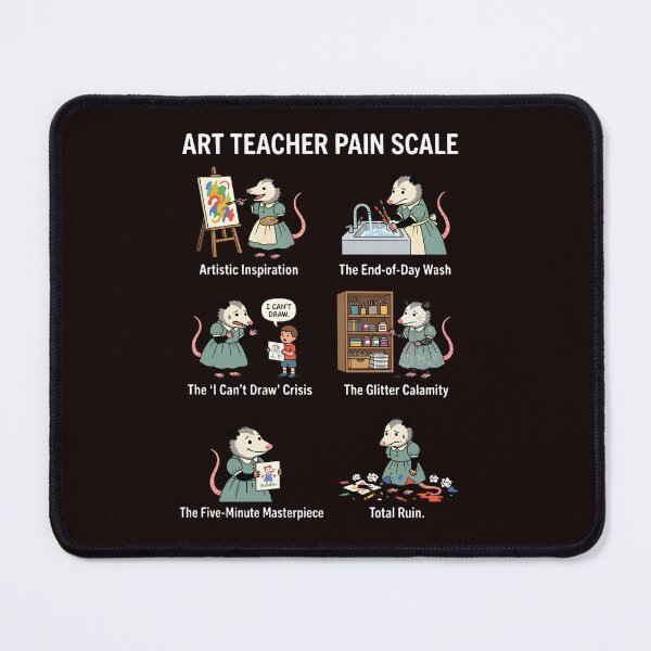 Item preview, Funny Opossum Art Teacher Pain Scale Artist Back to School designed and sold by w66aboo.