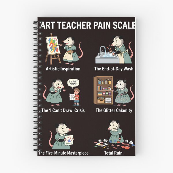 Item preview, Funny Opossum Art Teacher Pain Scale Artist Back to School designed and sold by w66aboo.