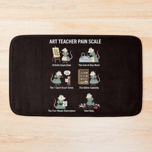 Item preview, Funny Opossum Art Teacher Pain Scale Artist Back to School designed and sold by w66aboo.