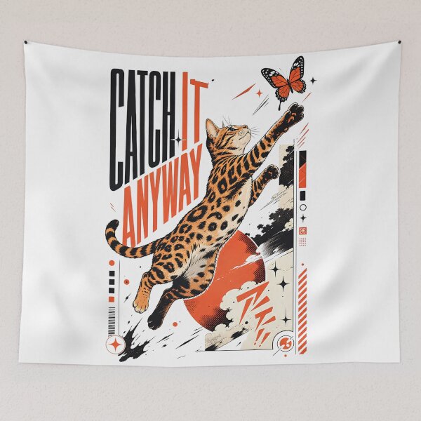 Item preview, Catch It Anyway – Dynamic Bengal Cat Jump designed and sold by Bengoer18.