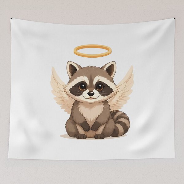 Item preview, Angelic Guardian Raccoon – Heavenly Mischief Maker designed and sold by Icareis-Studios.