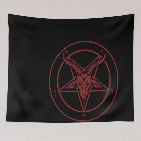 Item preview, Black with Red Baphomet Pentagram of The Church designed and sold by vhoa6350.