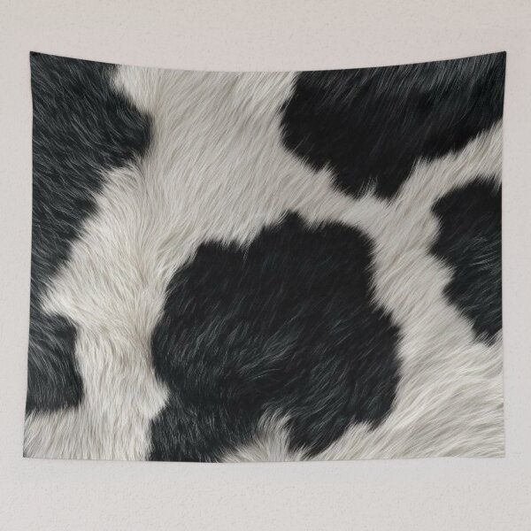 Item preview, Black and White Fluffy Cow Hide Fur Texture Pattern designed and sold by LYAN-STORE.