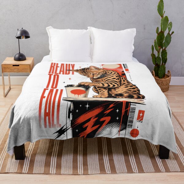 Item preview, Ready to Fall – Cheeky Bengal cat with a coffee mug designed and sold by Bengoer18.
