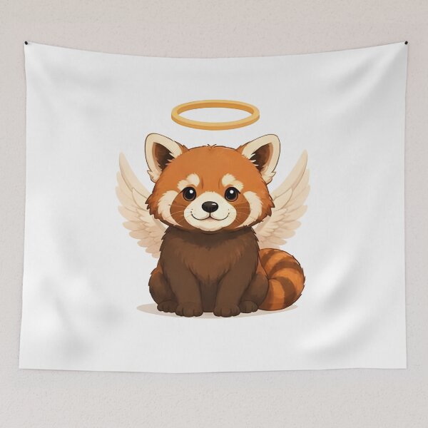 Item preview, Angelic Guardian Red Panda – Whimsical Heavenly Friend designed and sold by Icareis-Studios.
