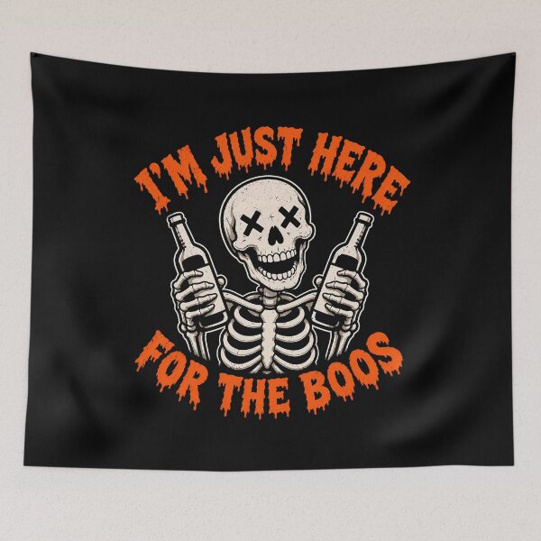 Item preview, Skeleton holding bottles for Halloween fun designed and sold by rafaeltto.
