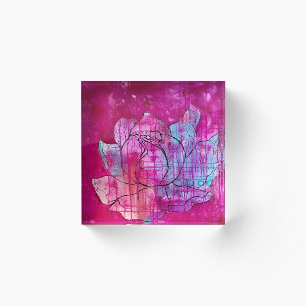 Street Art Absract Peony Acrylic Block