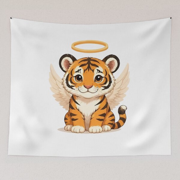 Item preview, Angelic Guardian Tiger – Fierce Winged Protector designed and sold by Icareis-Studios.
