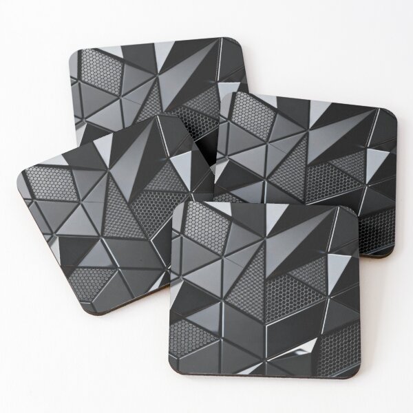 Item preview, Black Grey mirror metallic tiles Simple minimalist decor pattern designed and sold by Arjun4282.