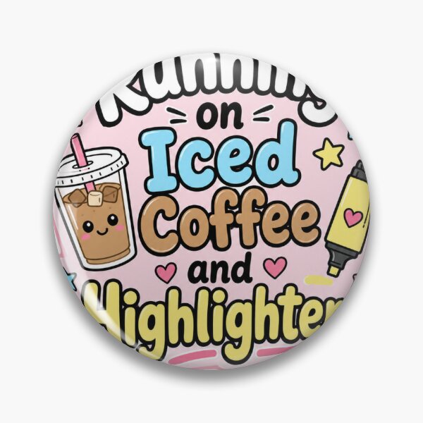 Item preview, Running on Iced Coffee and Highlighters Student Sticker Gift designed and sold by RedRubyBubble.
