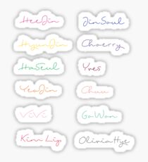 Pegatina conjunto de calcomanías loona - todos los nombres de los miembros