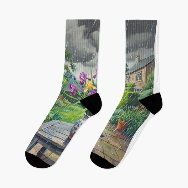Item preview, Vase Of Iris Flowers In The Rain designed and sold by Home Decor Art.