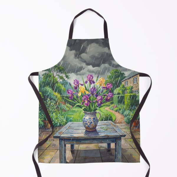 Item preview, Vase Of Iris Flowers In The Rain designed and sold by Home Decor Art.