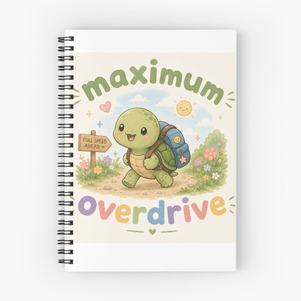 Item preview, Maximum Overdrive Funny Turtle Shirt | Cute Hiking Tortoise Graphic Tee | Turtle Lover Gift designed and sold by SleepyLlamaClothes.