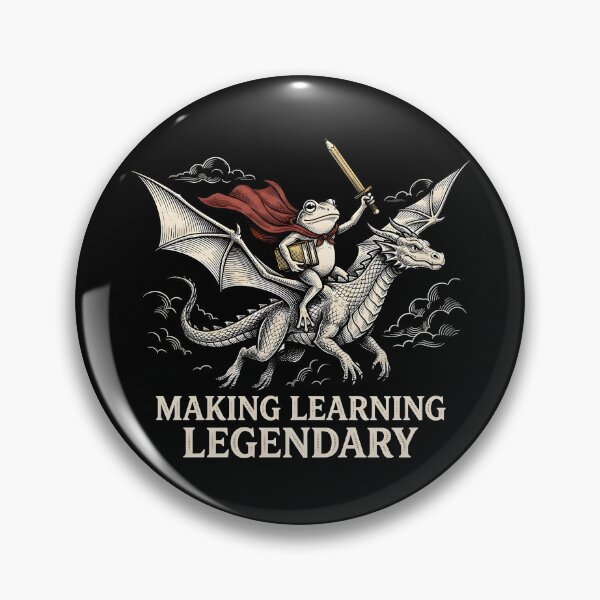 Item preview, Making Learning Legendary Shirt, Funny Frog Riding Dragon Graphic Tee, Fantasy Teacher Gift, Vintage Classroom Reading Education Design designed and sold by Phirivey.
