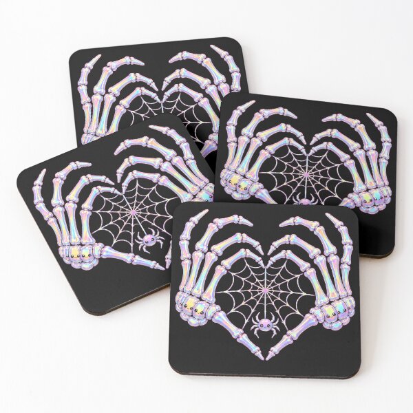 Item preview, Cute skeleton hands with spider web heart design halloween designed and sold by rafaeltto.