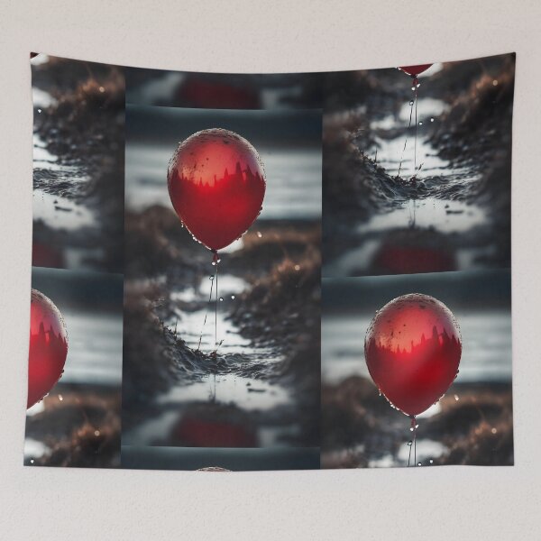 Item preview, Dark Horror Red Balloon Wall Art Print | Moody Creepy Floating Balloon Canvas | Cinematic Thriller Photography Poster | Spooky Halloween Room Decor designed and sold by SergioMiklos.
