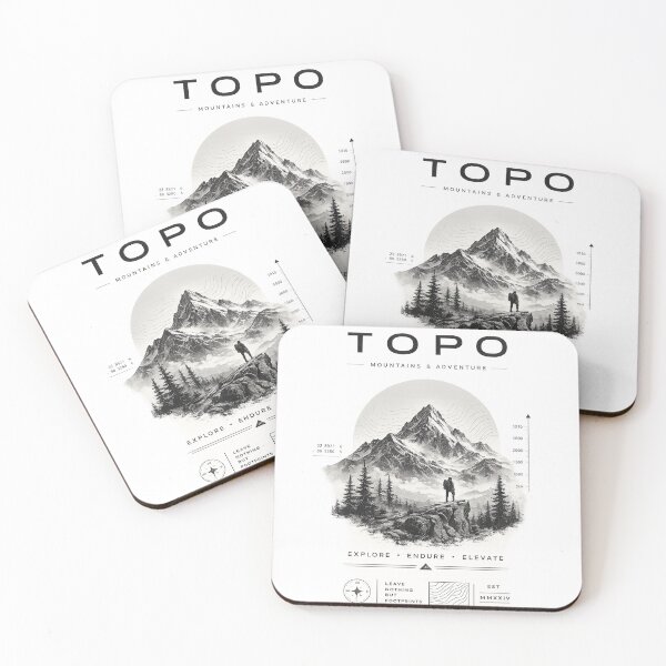 Item preview, TOPO | Gráfico topográfico de aventura en la montaña designed and sold by CreativeCook.