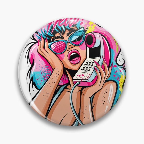 Item preview, Stylish woman with a phone, retro style, 70s designed and sold by TanyaLovus.