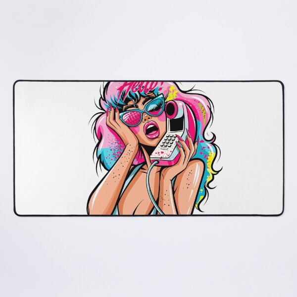 Item preview, Stylish woman with a phone, retro style, 70s designed and sold by TanyaLovus.