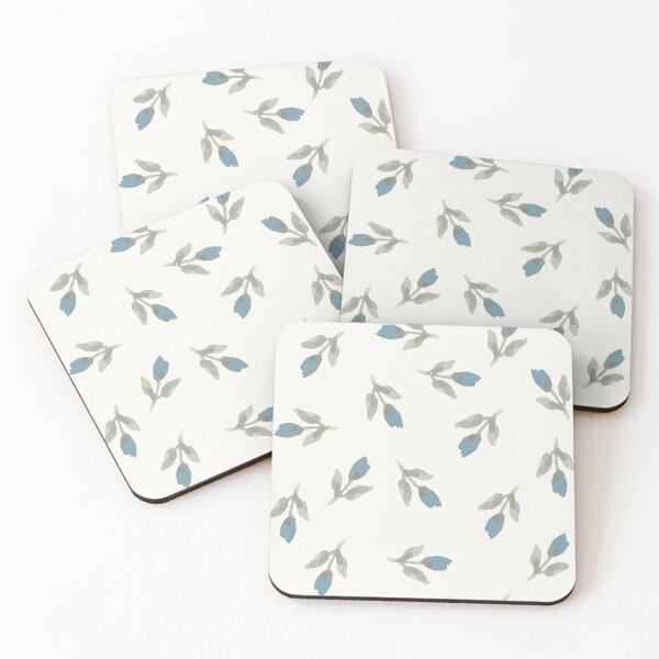 Item preview, Dusty Blue Tulips Pattern – Sage & Blue Floral Print designed and sold by FawnFeatherCo.
