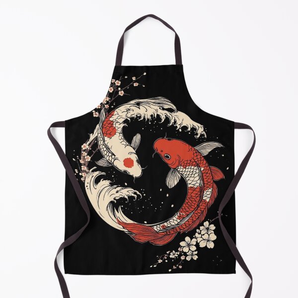 Item preview, Japanese Koi Fish Yin Yang and Cherry Blossoms Ukiyo-e Art designed and sold by Shopeon Designs.