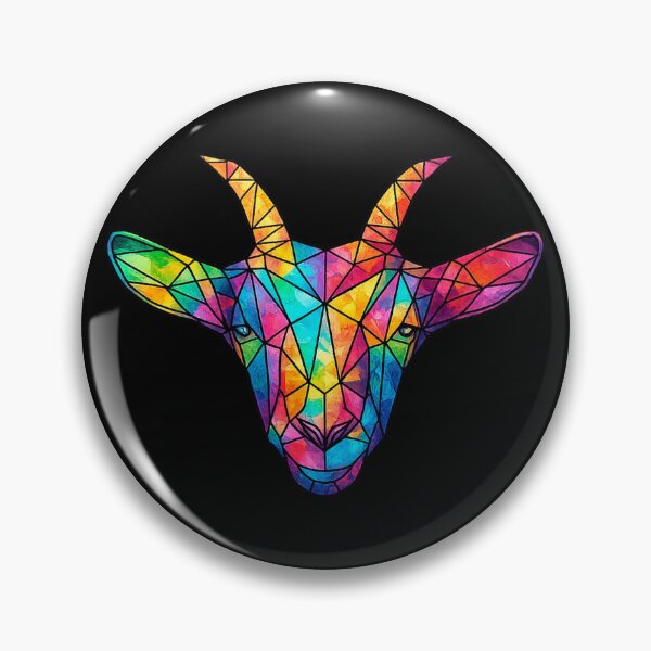 Item preview, Colorful Geometric Goat Head Polygon Art | Vibrant Abstract Animal Wall Art | Modern Low Poly Farm Animal Illustration designed and sold by Geometric Art..