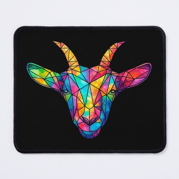 Item preview, Colorful Geometric Goat Head Polygon Art | Vibrant Abstract Animal Wall Art | Modern Low Poly Farm Animal Illustration designed and sold by Geometric Art..