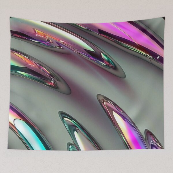 Item preview, Iridescent Holographic Liquid Chrome Metallic Waves designed and sold by LYAN-STORE.