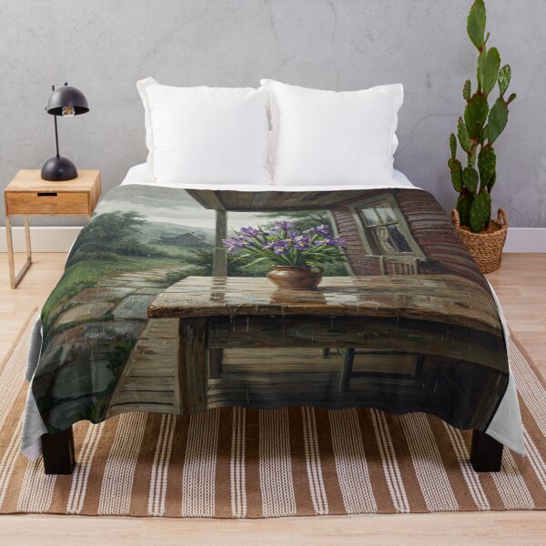 Item preview, Country Vase Of Iris Flowers In The Rain designed and sold by Home Decor Art.