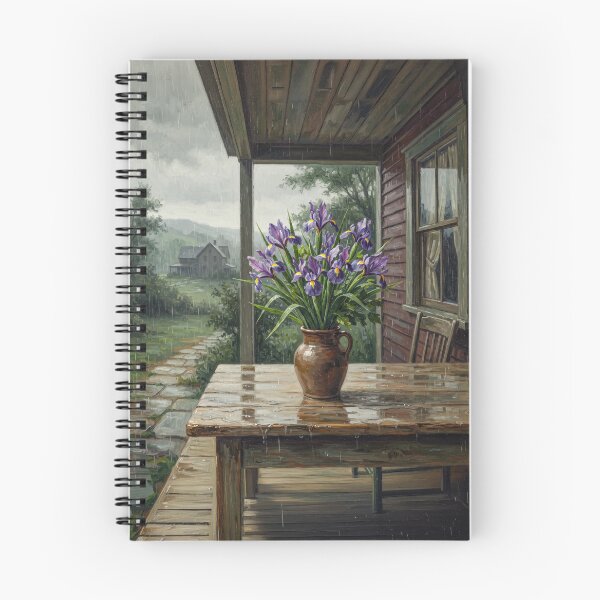 Item preview, Country Vase Of Iris Flowers In The Rain designed and sold by Home Decor Art.