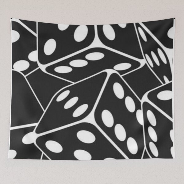 Item preview, Black and White Falling Dice Seamless Game Pattern designed and sold by LYAN-STORE.