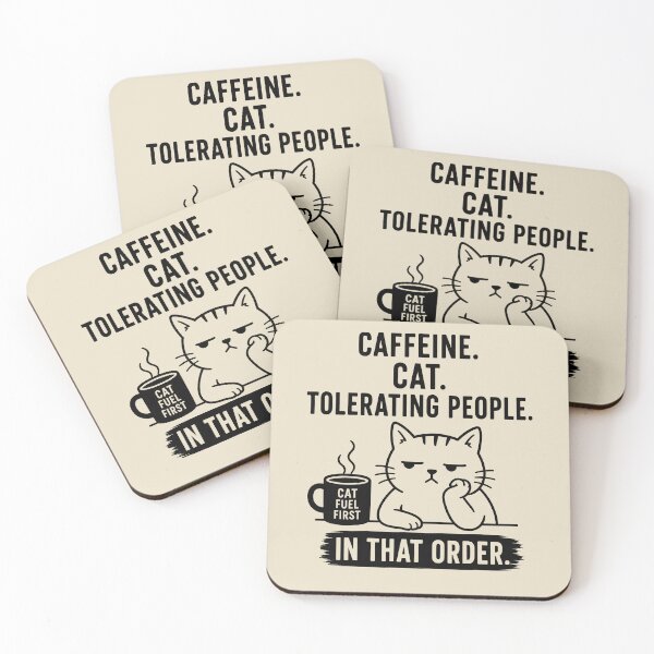 Item preview, Caffeine cat tolerating people designed and sold by SignumShop.