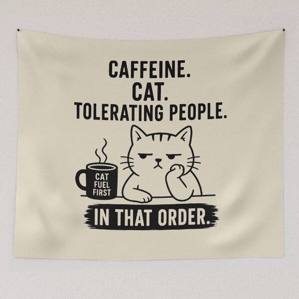 Item preview, Caffeine cat tolerating people designed and sold by SignumShop.