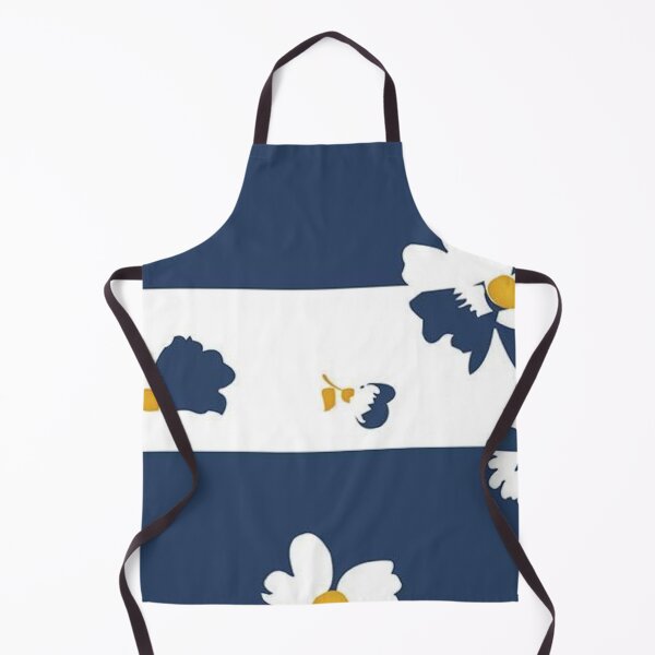 Item preview, Navy Blue and White Striped Daisy Floral Seamless Pattern designed and sold by LYAN-STORE.