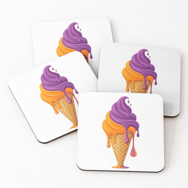 Item preview, Dual Tone Melting Ice Cream Vector Art - Orange & Purple designed and sold by KaleeDesigns.