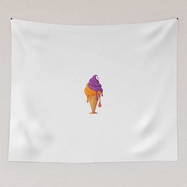 Item preview, Dual Tone Melting Ice Cream Vector Art - Orange & Purple designed and sold by KaleeDesigns.