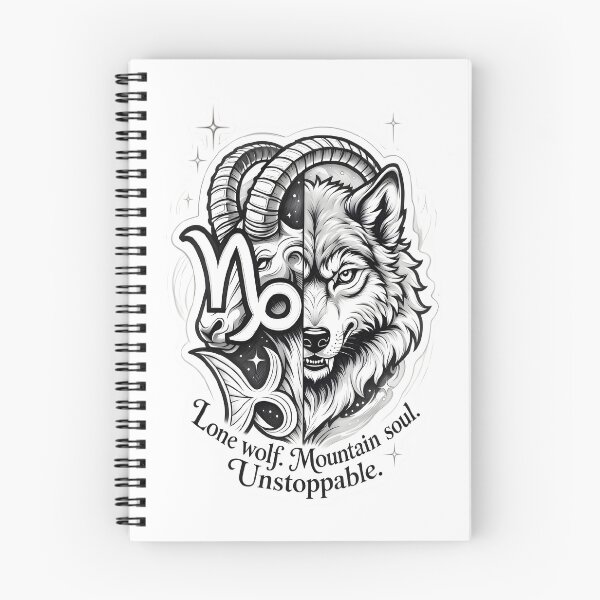Item preview, Capricorn Lone Wolf Mountain Soul designed and sold by Zodiac Celestial Art.