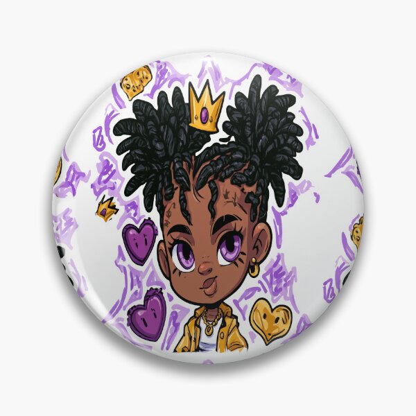 Item preview, Beautiful Black Princess Gold and Purple Hearts Print Pattern designed and sold by RichardRags.