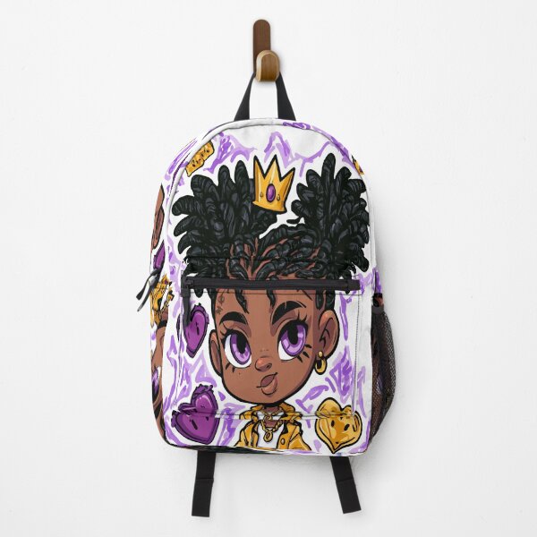 Item preview, Beautiful Black Princess Gold and Purple Hearts Print Pattern designed and sold by RichardRags.