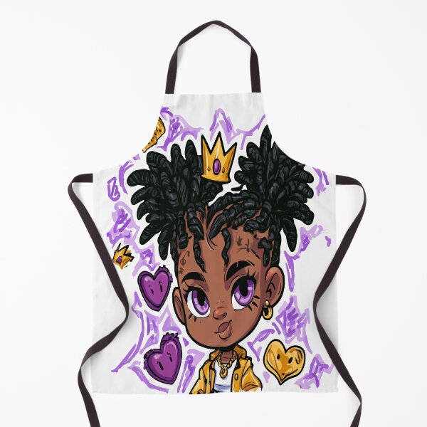 Item preview, Beautiful Black Princess Gold and Purple Hearts Print Pattern designed and sold by RichardRags.