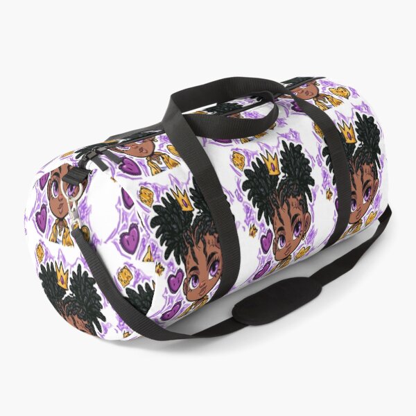 Item preview, Beautiful Black Princess Gold and Purple Hearts Print Pattern designed and sold by RichardRags.