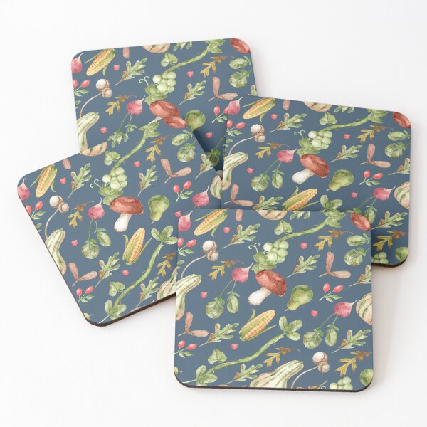 Item preview, Autumn Harvest Pattern with Vegetables, Fruits & Forest Elements designed and sold by White Rabbit Design .