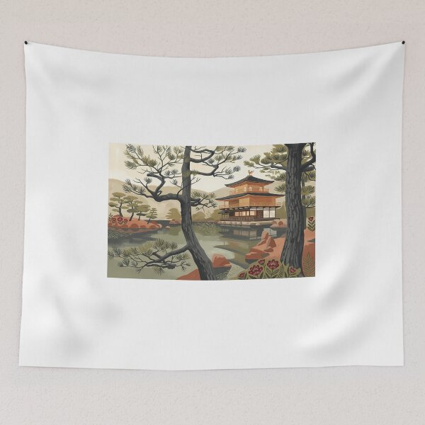 Item preview, Gion Temples and Shrines in near Gion - Tea Ceremony Japan Experiences MAIKOYA Drwan In Folk Art designed and sold by Arch & Avenue.