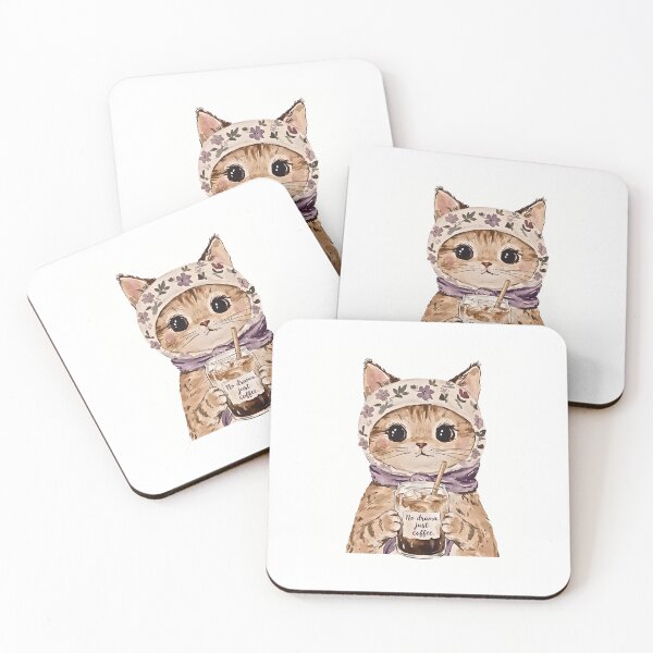 Item preview, Cottagecore Cat Iced Coffee designed and sold by Steele-Art.