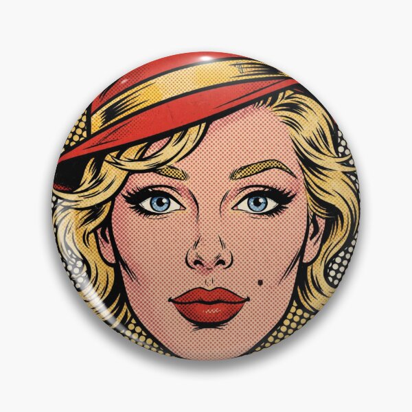 Item preview, Red Hat Pop Art Blonde | Vintage Comic Woman | Retro Halftone designed and sold by MAISON SYLVIE.